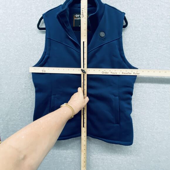 ORORO Heated Vest Womens Large Navy Blue Fleece Lined Battery w USB-C Power Bank - Picture 8 of 13